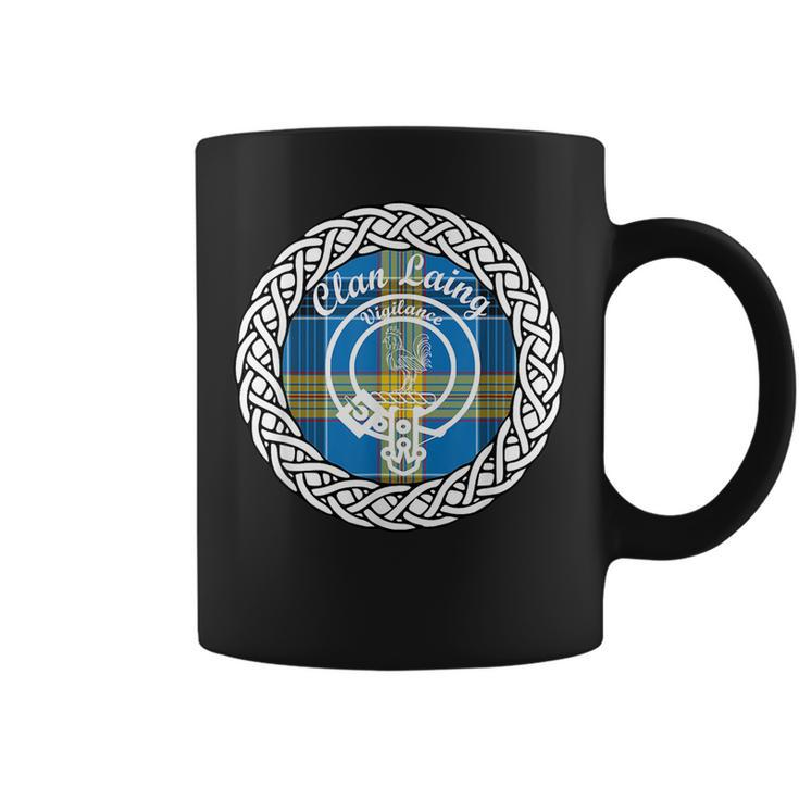 Laing Surname Last Name Scottish Clan Tartan Badge Crest Funny Last Name Designs Funny Gifts Coffee Mug