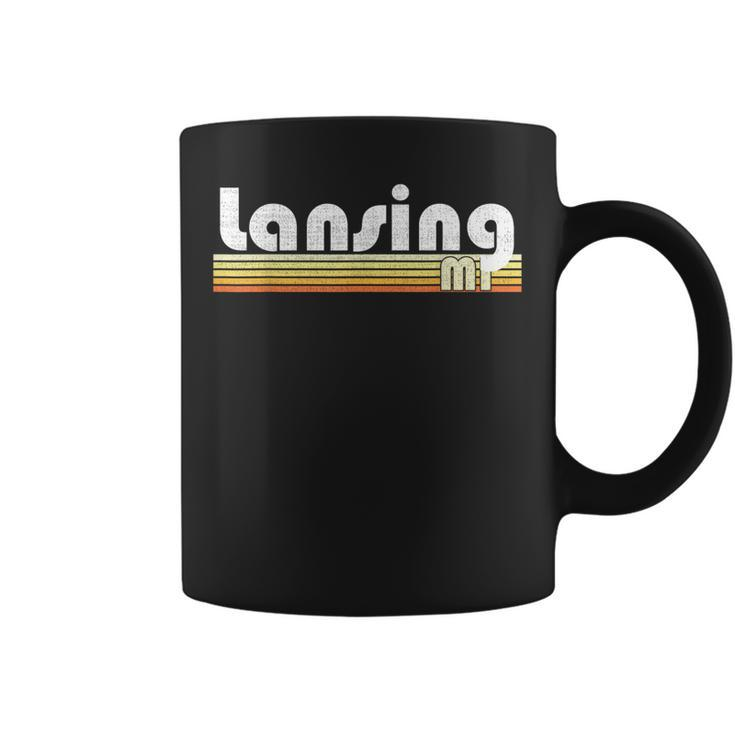 Lansing Michigan Retro Style City Vintage Pride 70S 80S Home  Coffee Mug