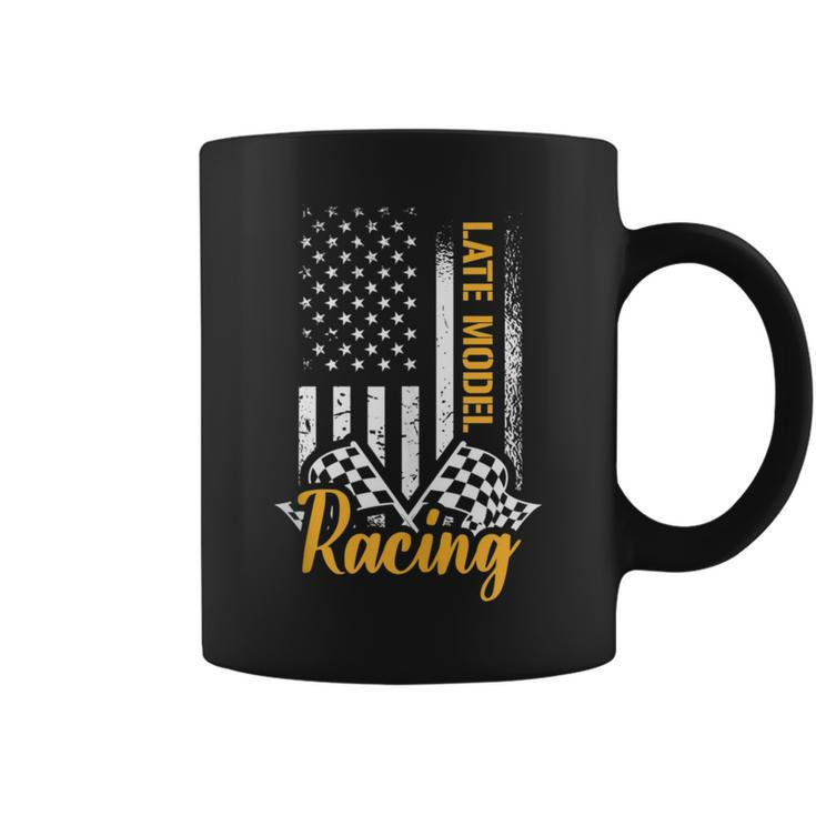 Late Model Dirt Racing Car Race American Flag Usa Model Funny Gifts Coffee Mug