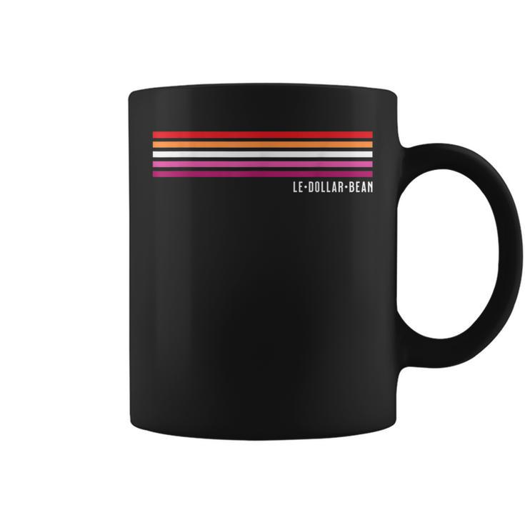 Le Dollar Bean Le$Bean Lesbian Color Flag Retro Rainbow Gay  Coffee Mug