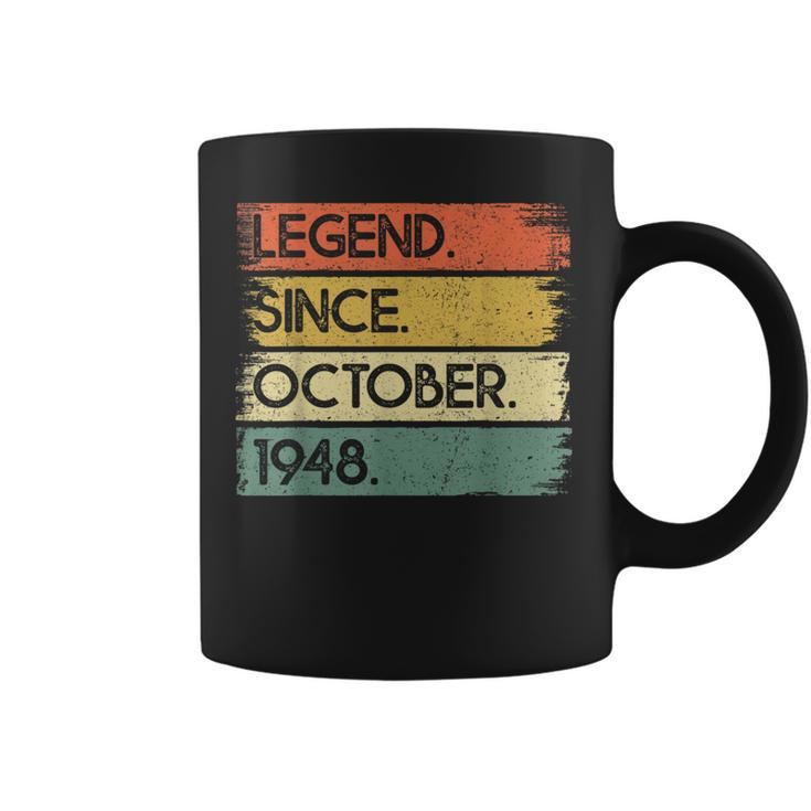 Legend Since October 1948 75 Years Old 75Th Birthday Coffee Mug