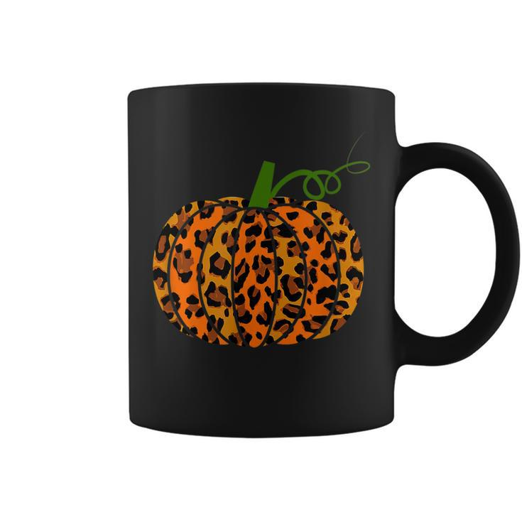 Leopard Print Pumpkin Halloween Fall Autumn Animal Lovers Halloween Coffee Mug