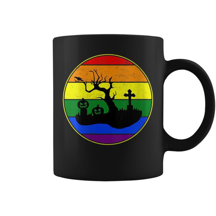 Lesbian Stuff Lgbtq Gay Goth Pride Rainbow Cemetery Cross  Coffee Mug