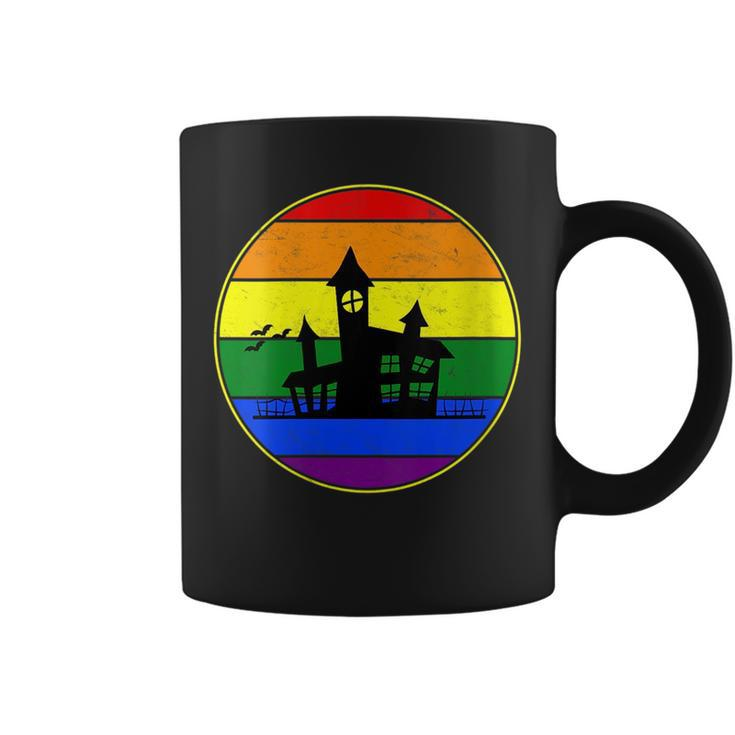 Lesbian Stuff Lgbtq Gay Goth Pride Rainbow Haunted House  Coffee Mug