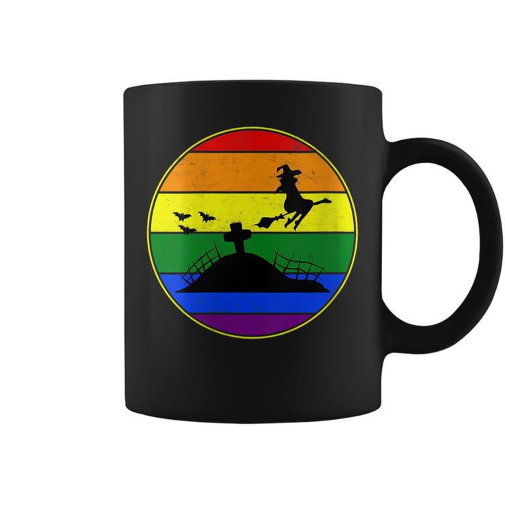 Lesbian Stuff Lgbtq Gay Goth Pride Rainbow Witch Broom Ride  Coffee Mug