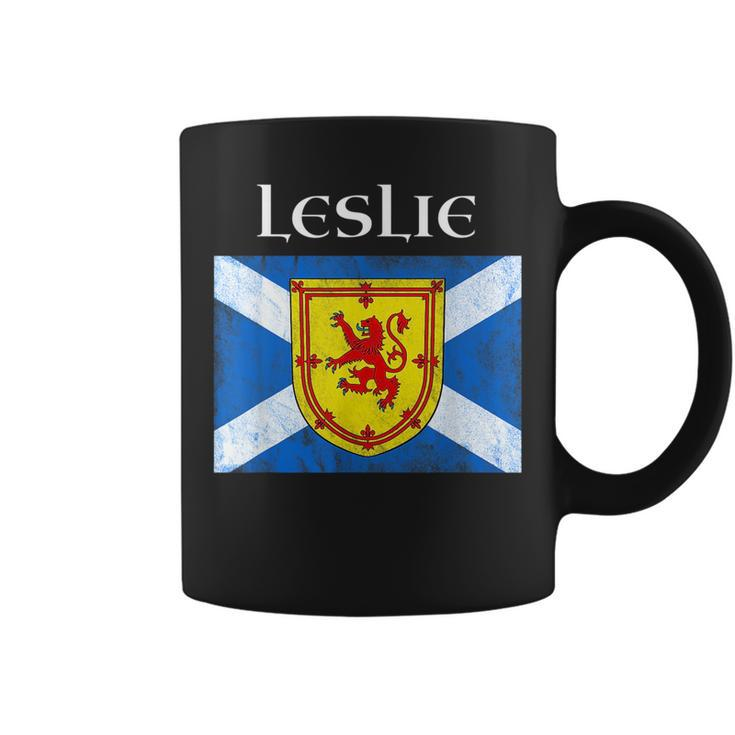 Leslie Scottish Clan Name Gift Scotland Flag Festival Coffee Mug