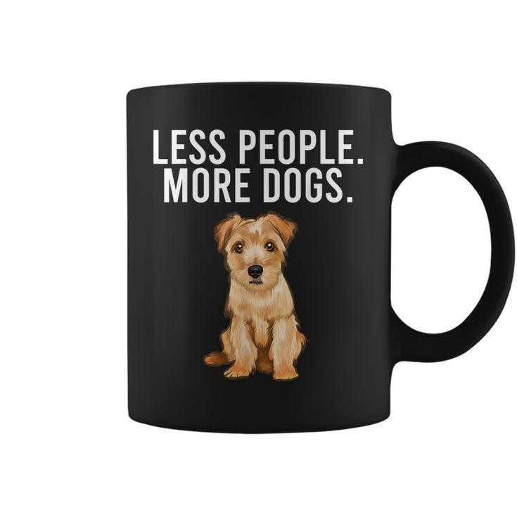 Less People More Dogs Norfolk Terrier Funny Introvert  Coffee Mug