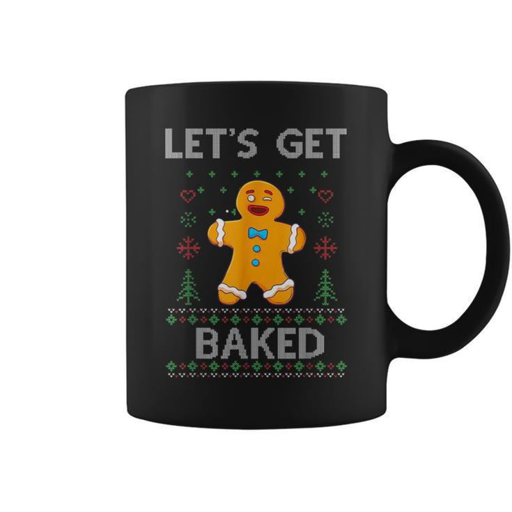 Let's Get Baked Gingerbread Man Ugly Christmas Sweater Coffee Mug