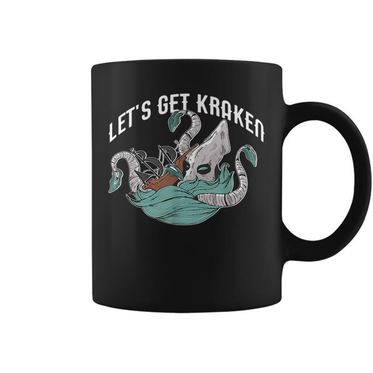 Lets Get Kraken Funny Sea Creature Meme Crackin Pun  Coffee Mug