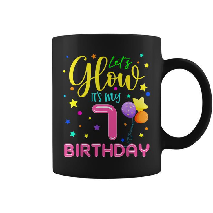 Let's Glow It's My 7Th Birthday Celebration Birthday Party Coffee Mug