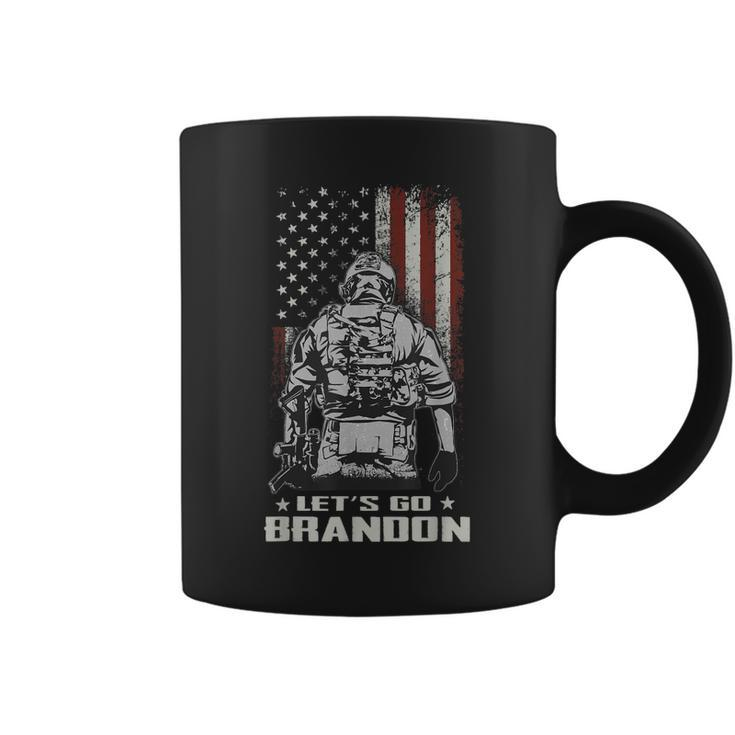 Lets Go Brandon Veteran Us Army Battle Flag Funny Gift Idea  Coffee Mug