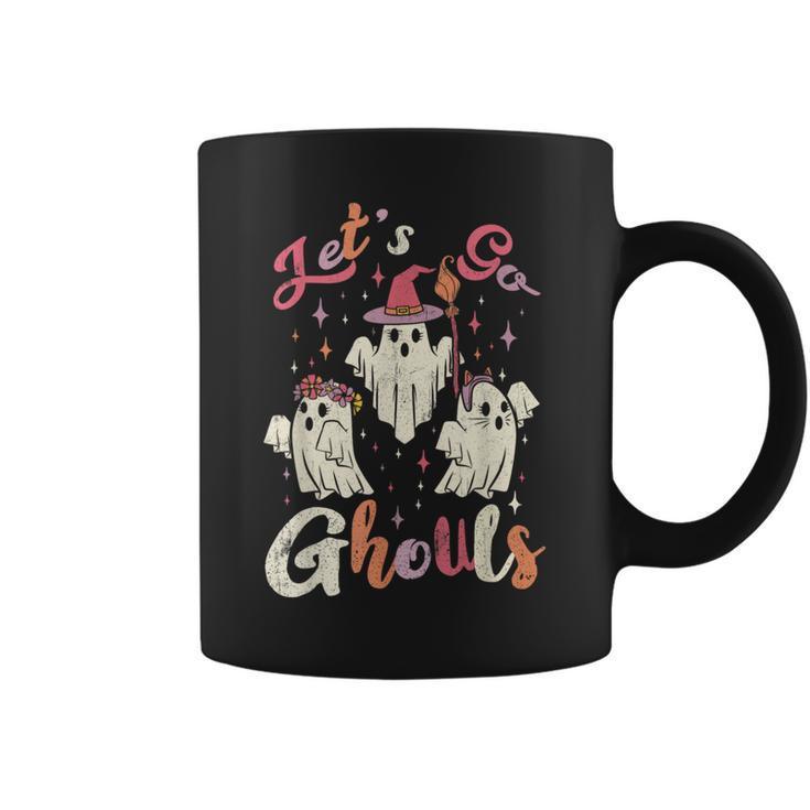 Let's Go Ghouls Retro Groovy Ghost Cute Halloween Costume Coffee Mug