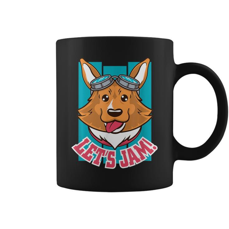 Let's Jam Corgi Dog Coffee Mug