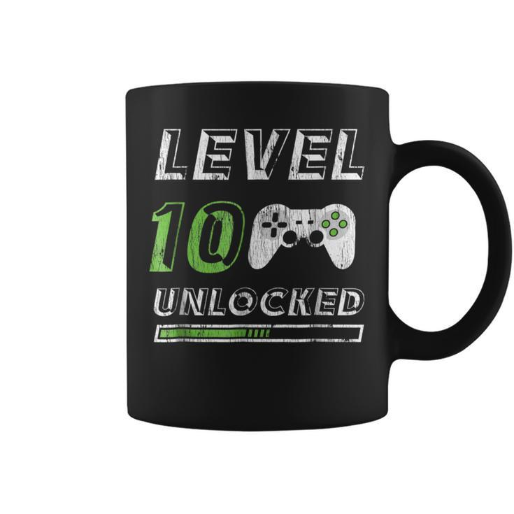 Level 10 Unlocked 10 Year Old Gamer Funny Birthday Coffee Mug