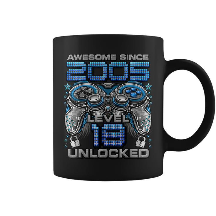Level 18 Unlocked Awesome Since 2005 18Th Birthday Gaming  Coffee Mug