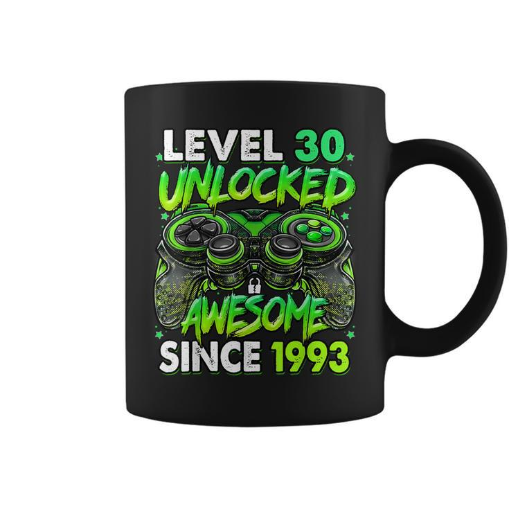 Level 30 Unlocked Awesome Since 1993 30Th Birthday Gaming Coffee Mug