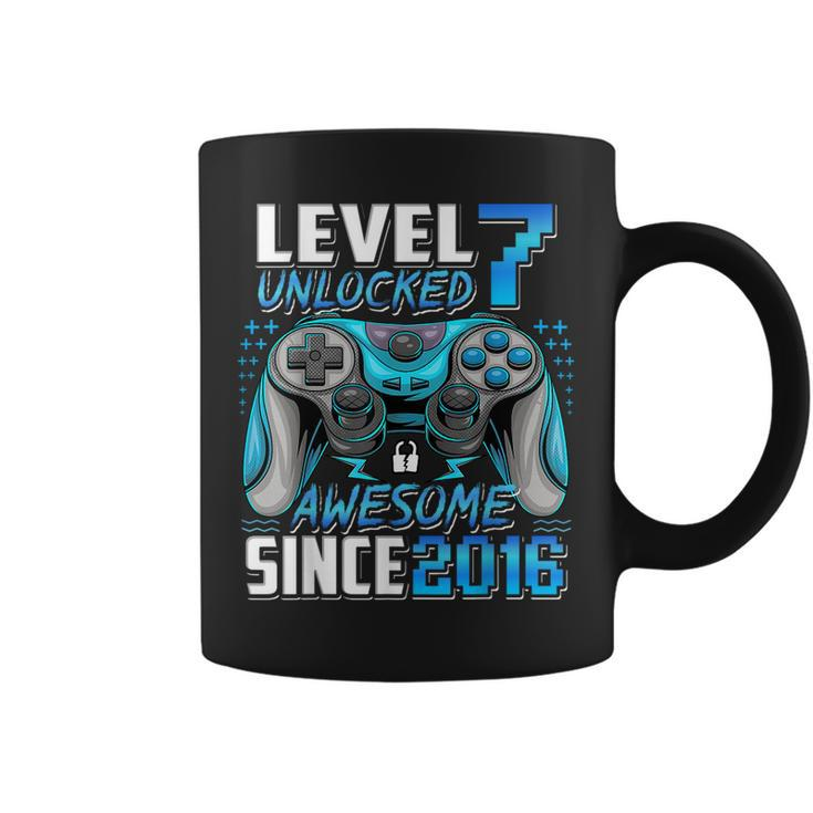 Level 7 Unlocked Awesome Since 2016 7Th Birthday Gaming Coffee Mug