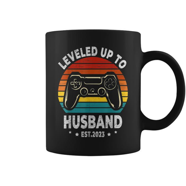 Leveled Up To Husband Est 2023 Newly Married Bachelor Party  Coffee Mug