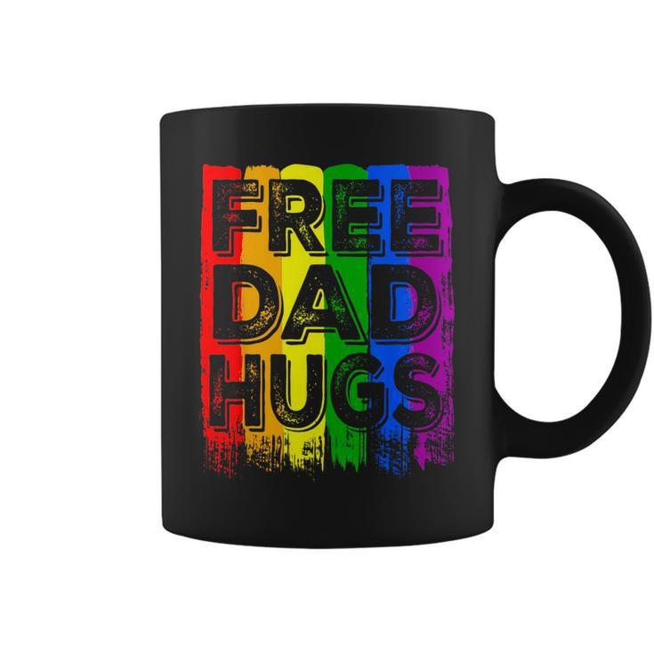 Lgbt Flag Proud Dad Free Mom Hugs Gay Lesbian Pride Rainbow  Coffee Mug