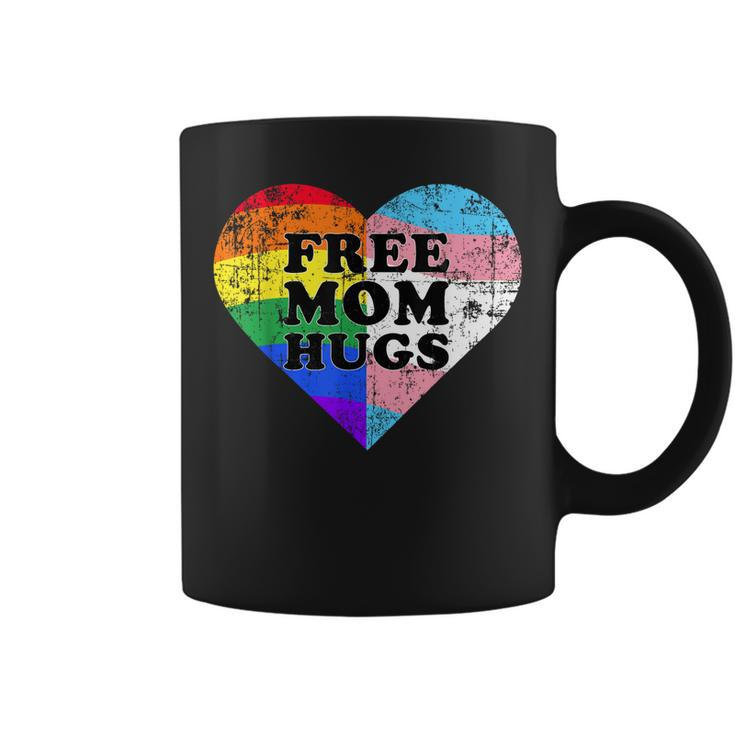 Lgbt Free Mom Hugs Daisy Rainbow Heart Lgbt Pride Month  Coffee Mug