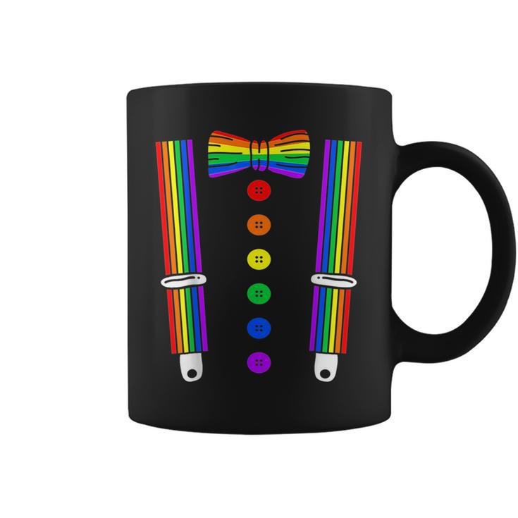 Lgbt Pride  Gay Rainbow Tuxedo Suspenders Men Women  Coffee Mug