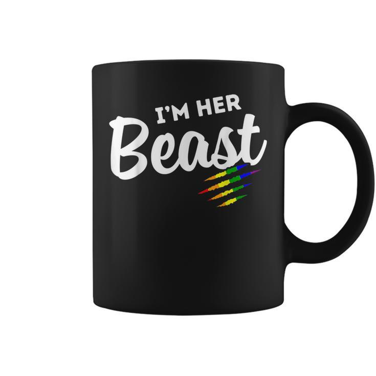 Lgbt Pride Rainbow Couples For Lesbians Im Her Beast Beauty  Coffee Mug