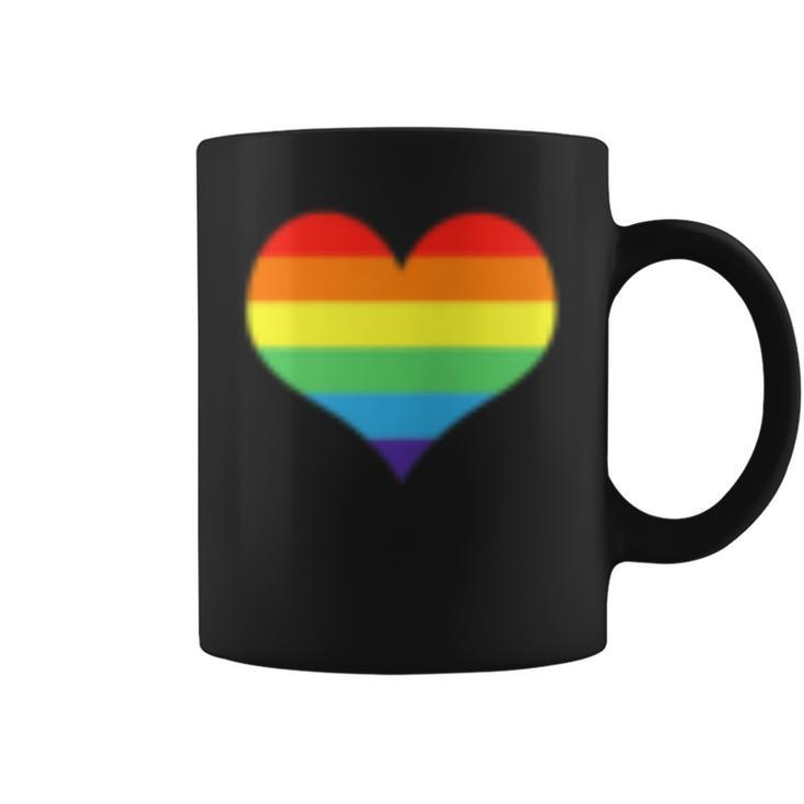 Lgbt Pride Rainbow Flag Heart Love  Coffee Mug