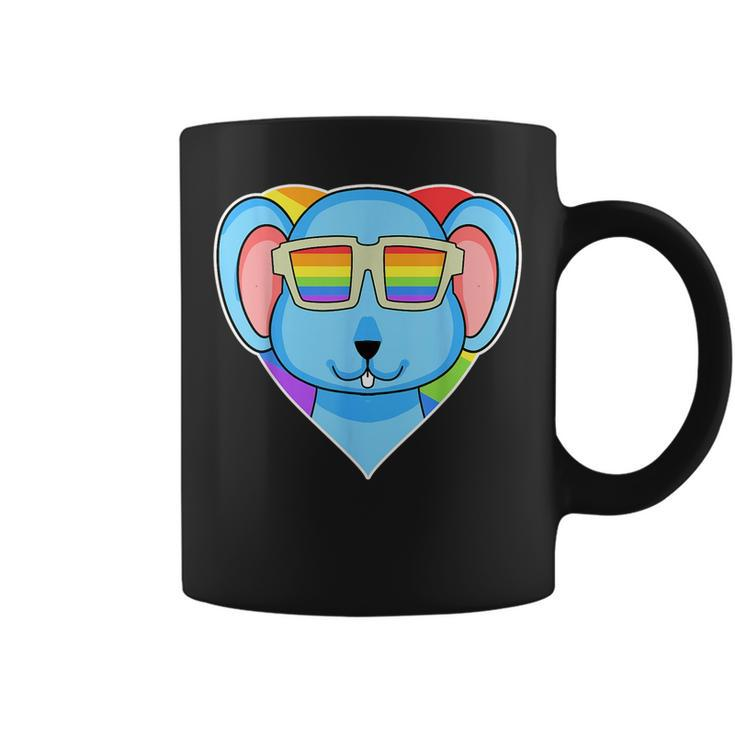 Lgbt Rainbow - Rat - Gay Pride - Lgbt Heart Animal Mouse  Coffee Mug