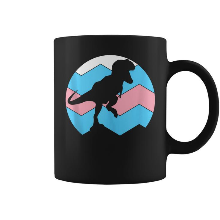 Lgbt Trans Flag Mtf Ftm Funny Dinosaur Transgender Gay Pride  Coffee Mug