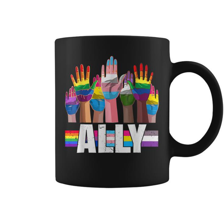 Lgbtq Ally For Gay Pride Month Transgender Flag Distressed  Coffee Mug
