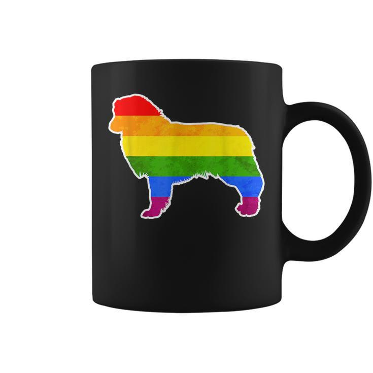 Lgbtq Australian Shepherd Dog Rainbow Gay Lesbian Pride  Coffee Mug