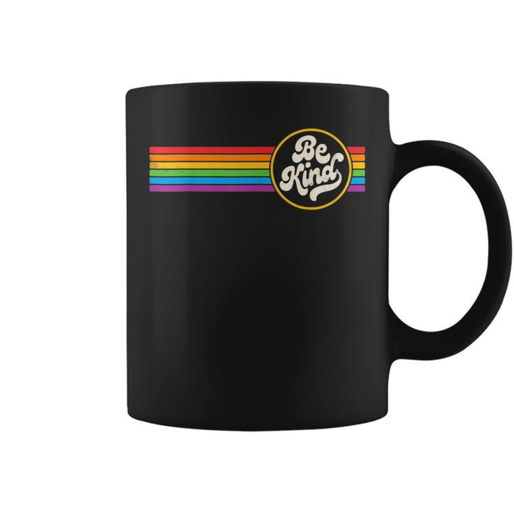 Lgbtq Be Kind Gay Pride Lgbt Ally Rainbow Flag Retro Vintage  Coffee Mug
