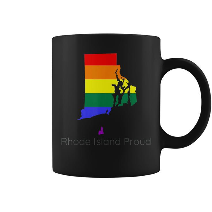 Lgbtq Rhode Island Gay Pride Proud Rainbow Flag Love Is Love  Coffee Mug