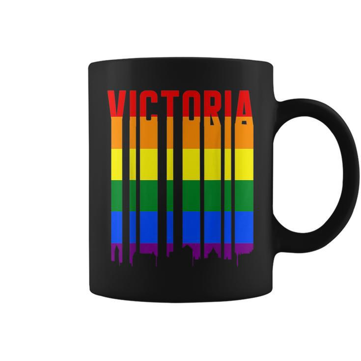 Lgbtq Vintage Pride Skyline Of Victoria Canada Victoria  Coffee Mug