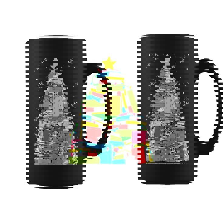 Library Christmas Tree Librarian Xmas Lights Book Lover Coffee Mug