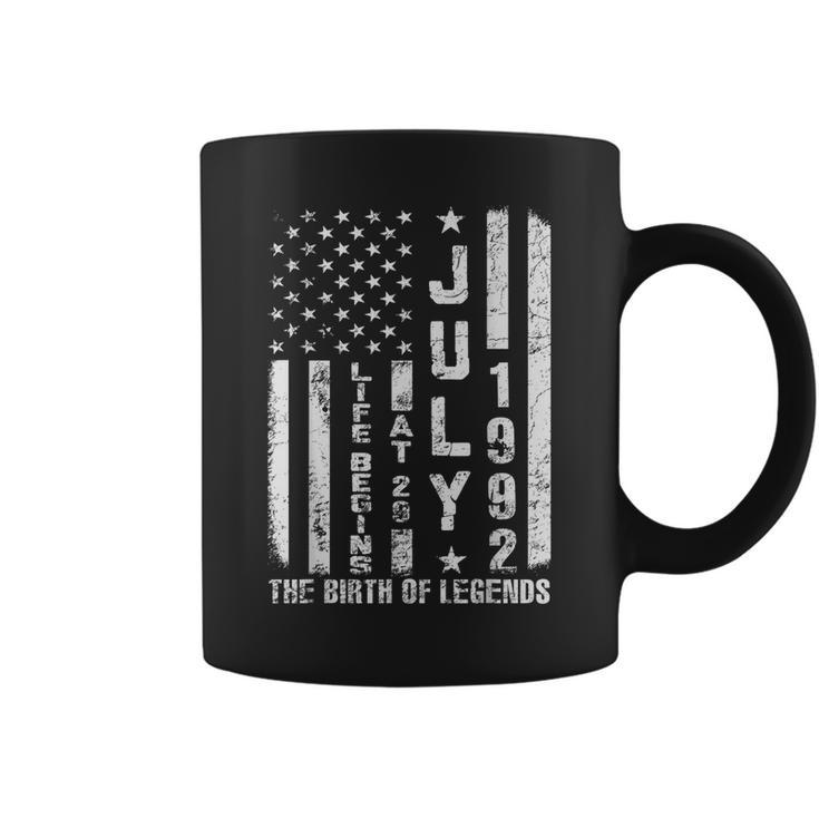 Life Begins At 29 Born In July 1992 The Year Of Legends Coffee Mug