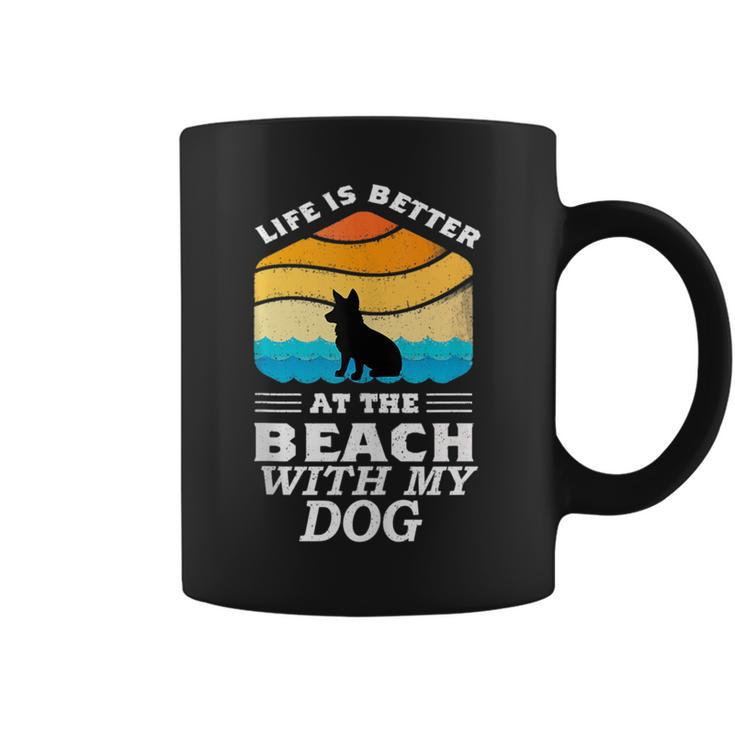 Life Is Better At The Beach With My Dog Corgi Lovers Graphic  Coffee Mug