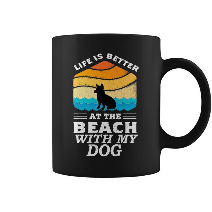 Life Is Better At The Beach With My Dog Corgi Lovers Graphic   Coffee Mug