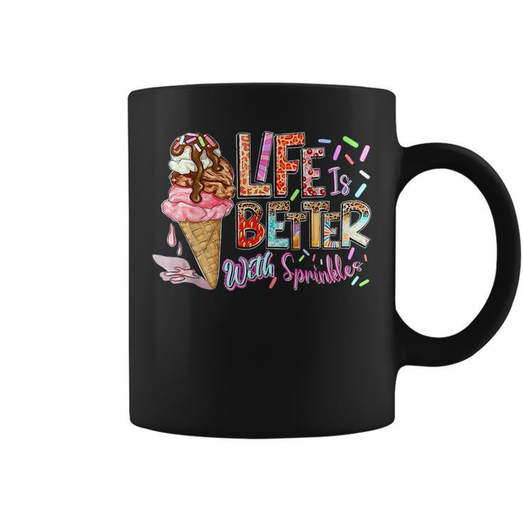Life Is Better With Sprinkles Ice Cream Summer Vibes Holiday  Coffee Mug