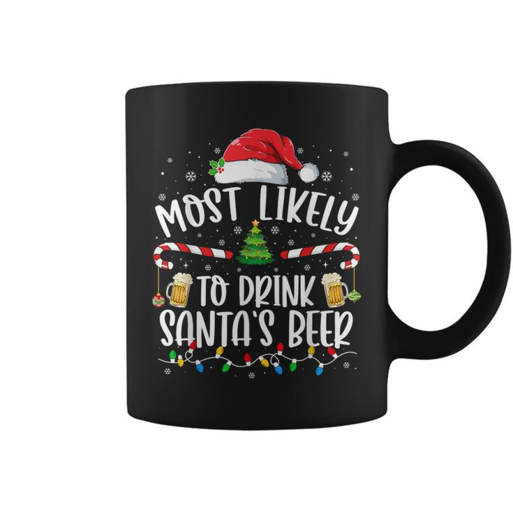 Most Likely To Drink Santa's Beer Christmas Drinking Wine Coffee Mug