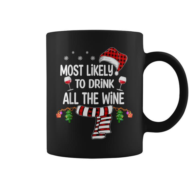 Most Likely To Drink All The Wine Family Christmas Pajamas Coffee Mug
