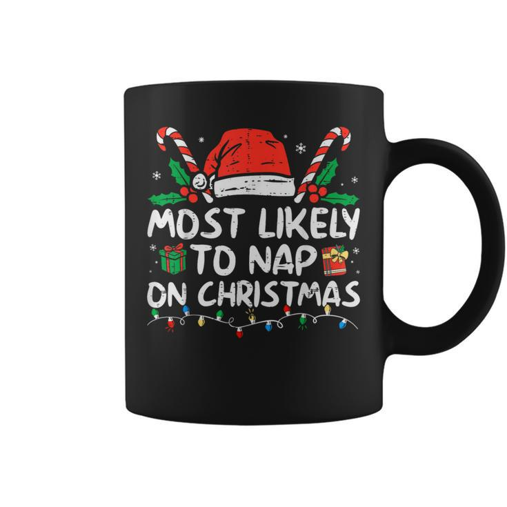 Most Likely To Nap On Christmas Family Christmas 2023 Coffee Mug