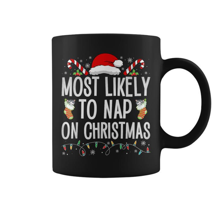 Most Likely To Nap On Christmas Family Christmas Pajamas Coffee Mug
