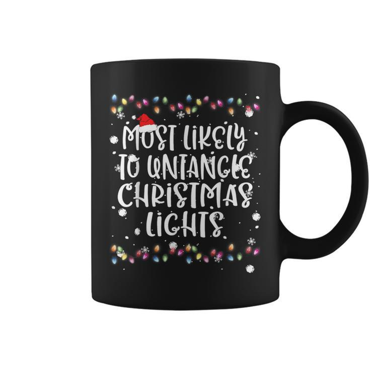 Most Likely To Untangle Christmas Lights Family Coffee Mug