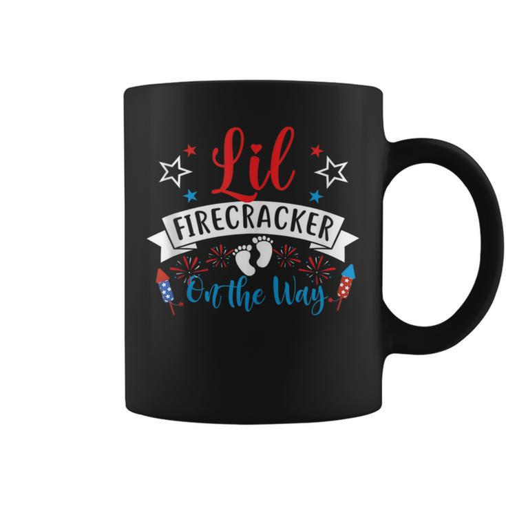 Lil Firecracker On The Way Cute 4Th Of July Pregnancy Coffee Mug