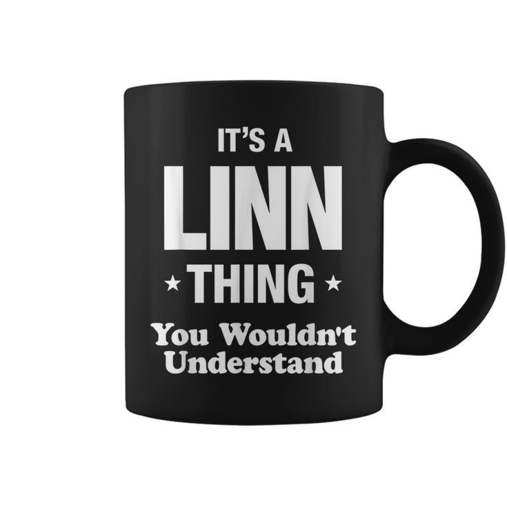 Linn Thing Family Surname Last Name Funny Funny Last Name Designs Funny Gifts Coffee Mug