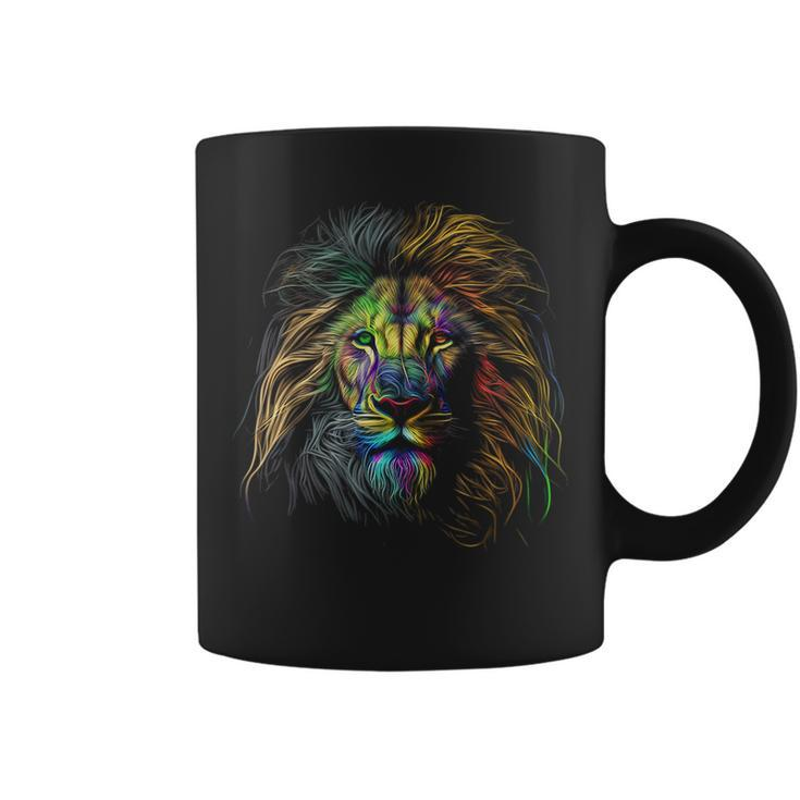 Lion Colorful Lions King Of Animals From Africa  Coffee Mug