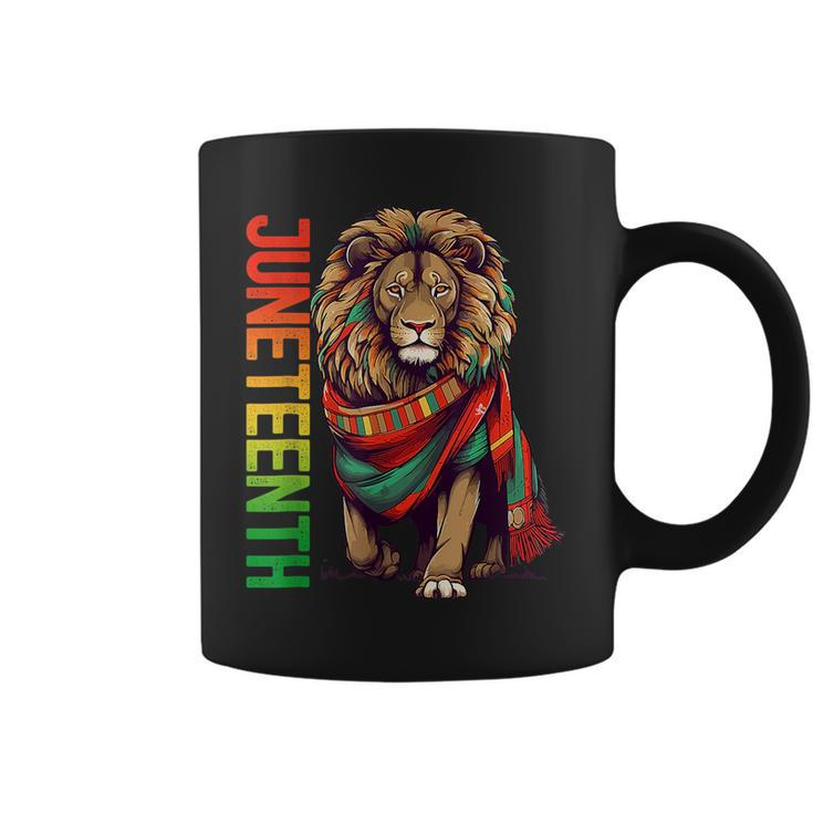 Lion Junenth Men Cool Black History African Flag  Coffee Mug