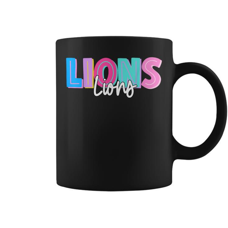 Lions Colorful School Spirit Coffee Mug