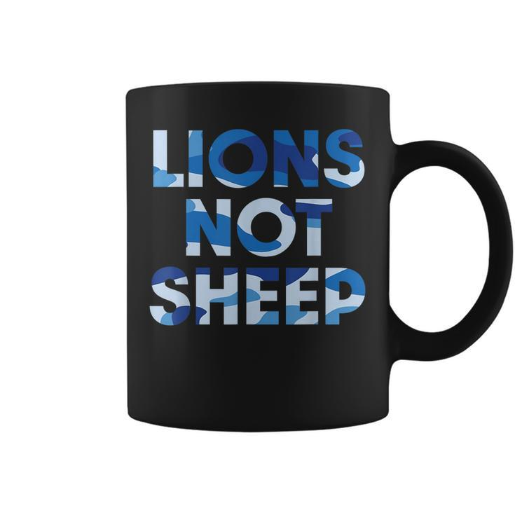 Lions Not Sheep Blue Camo Camouflage  Coffee Mug